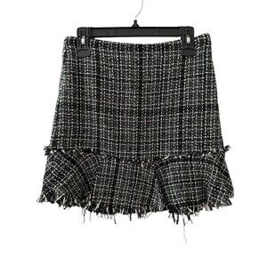 ALYA Women's Black and White Tweed Skirt‎ Size Large